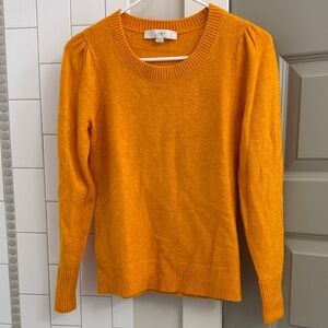 LOFT Women's Vibrant Yellow Crew Neck Sweater